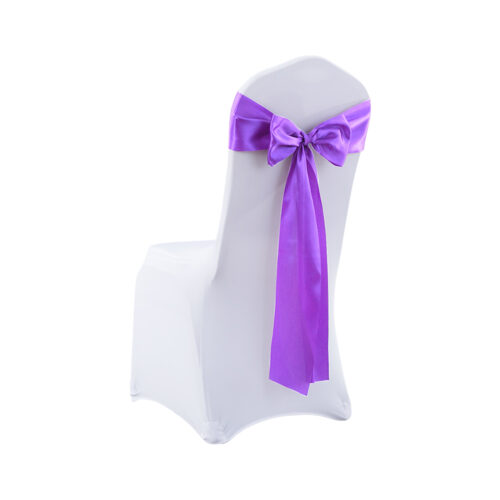 20x Multicoloured Satin Chair Sashes Lavender - Image 2