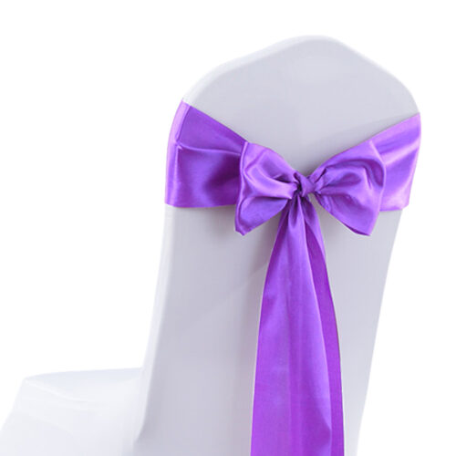 20x Multicoloured Satin Chair Sashes Lavender - Image 6