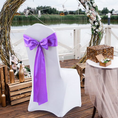 20x Multicoloured Satin Chair Sashes Lavender - Image 7