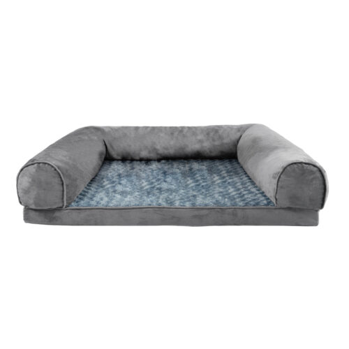 PaWz Pet Bed Sofa Dog Bedding Soft Warm L Cover Grey Cover Large - Image 2