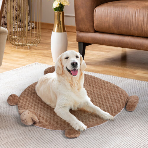 PaWz Pet Bed Cat Calming Beds Dog Squeaky L Tan Large - Image 7