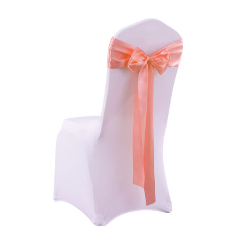 50x Satin Chair Sashes Cloth Cover Wedding Coral - Image 2