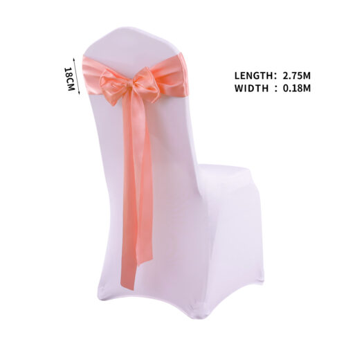 50x Satin Chair Sashes Cloth Cover Wedding Coral - Image 3