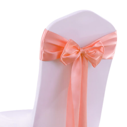 50x Satin Chair Sashes Cloth Cover Wedding Coral - Image 6