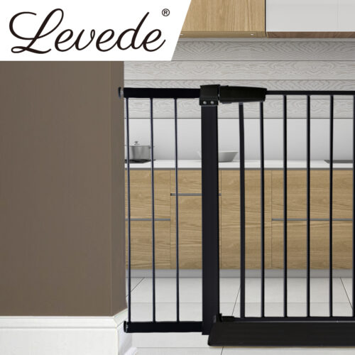 Levede Baby Safety Gate Adjustable Pet Black 20cm Extension - Image 7