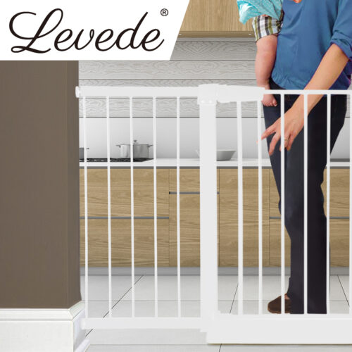 Levede Baby Safety Gate Adjustable Pet White 45cm Extension - Image 7