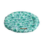 Pawz Pet Dog Cooling Mat Non-Toxic Gel Cat Cool Pad Bed Round Green Leaf 72cm