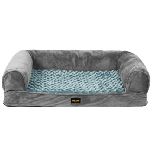 PaWz Pet Bed Sofa Dog Beds Bedding Soft M Grey Medium - Image 2