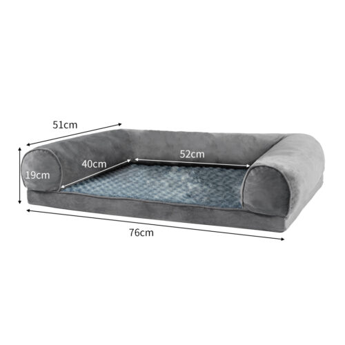 PaWz Pet Bed Sofa Dog Beds Bedding Soft M Grey Medium - Image 3
