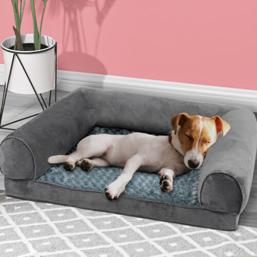 PaWz Pet Bed Sofa Dog Beds Bedding Soft M Grey Medium - Image 7