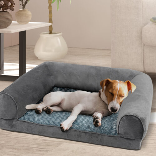 PaWz Pet Bed Sofa Dog Beds Bedding Soft M Grey Medium - Image 8