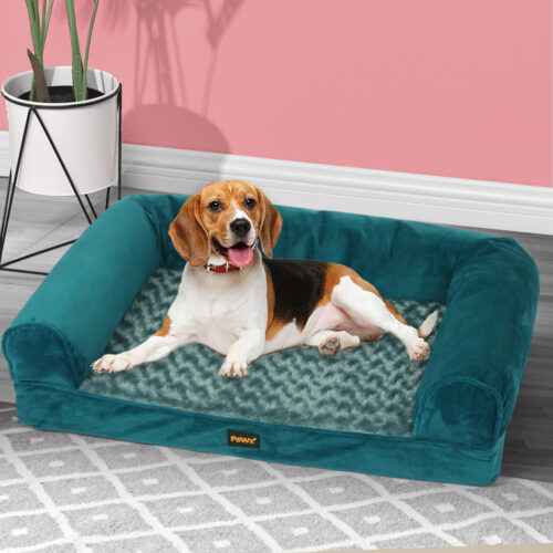 PaWz Pet Bed Sofa Dog Beds Bedding Soft M Blue Medium - Image 7