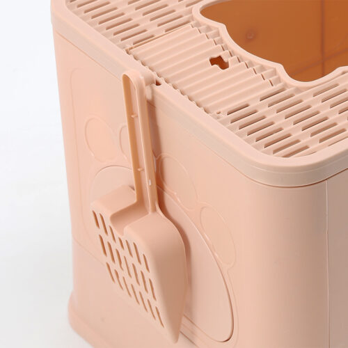 PaWz Foldable Cat Litter Box Tray Enclosed Pink - Image 6