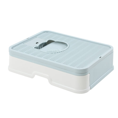 PaWz Foldable Cat Litter Box Tray Enclosed Blue - Image 2