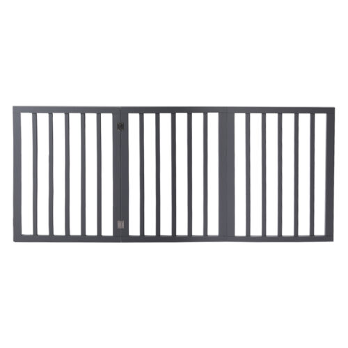 Wooden Pet Gate Dog Fence Retractable Grey 2000x 3MM - Image 2