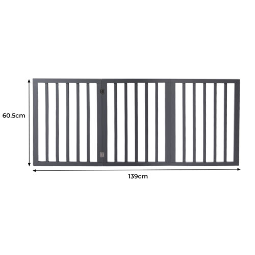 Wooden Pet Gate Dog Fence Retractable Grey 2000x 3MM - Image 3