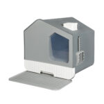 PaWz Fully Enclosed Cat Litter Box Mat Grey