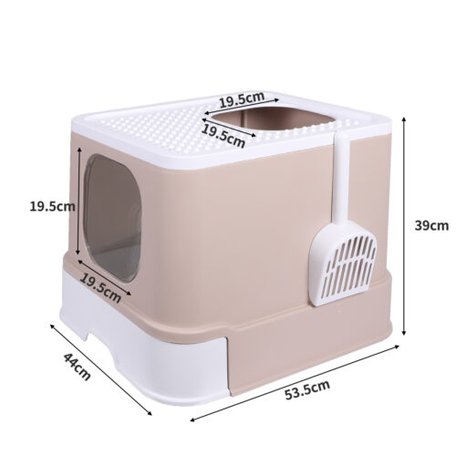 PaWz Cat Litter Box Fully Enclosed Kitty Coffee - Image 3
