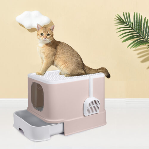 PaWz Cat Litter Box Fully Enclosed Kitty Coffee - Image 7