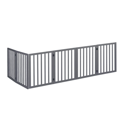 PaWz Wooden Pet Gate Dog Fence Safety Grey 100 Pack - Image 2