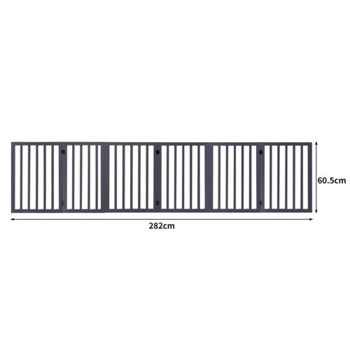 PaWz Wooden Pet Gate Dog Fence Safety Grey 100 Pack - Image 3