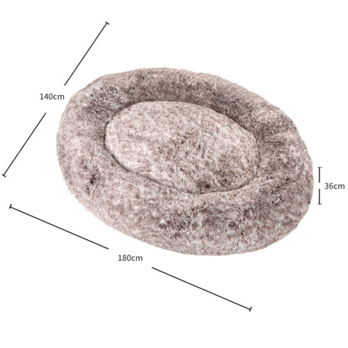 TheNapBed 1.8m Human Size Pet Bed Fluffy Brown - Image 3