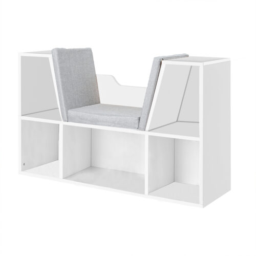 Levede Kids Bookcase Toys Box Shelf White