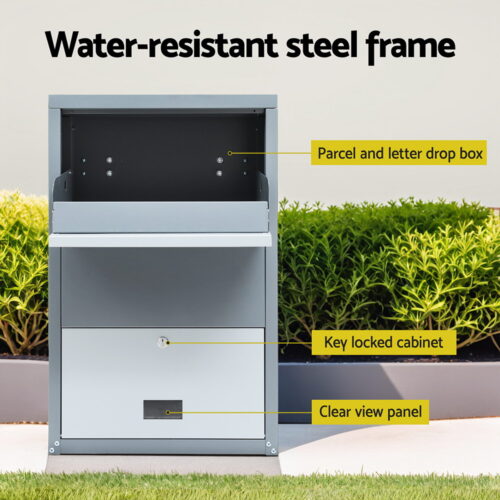 Gardeon Parcel Letterbox Drop Box Package Grey - Image 5