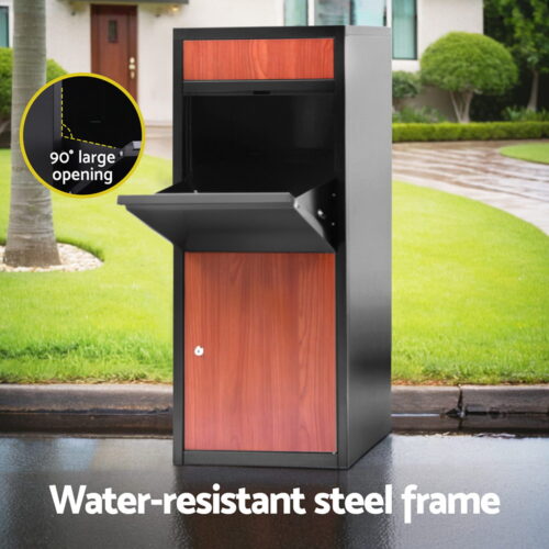 Gardeon Parcel Letterbox Drop Box Package Black - Image 5