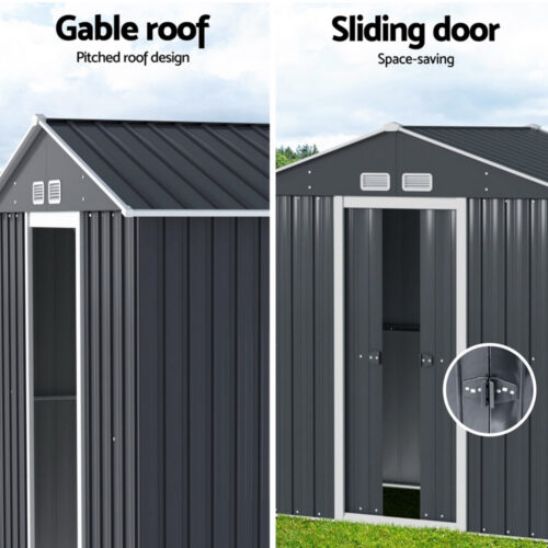 Giantz Garden Shed Outdoor Storage 2.15x1.3M Tool Workshop House Shelter Sliding Door - Image 5