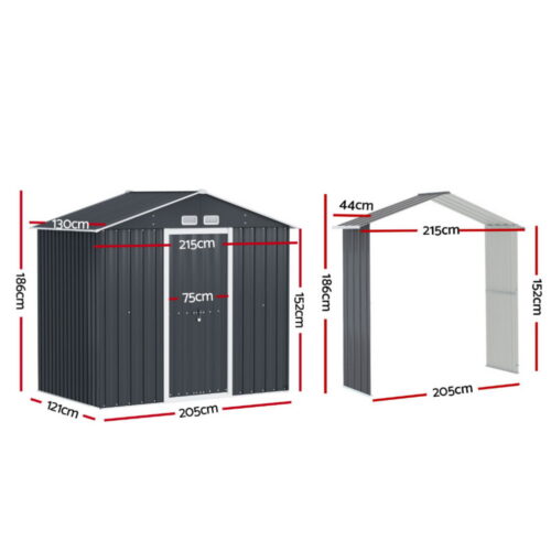 Giantz Garden Shed Outdoor Storage 2.15x1.74M Tool Workshop House w/Extension Kit - Image 2