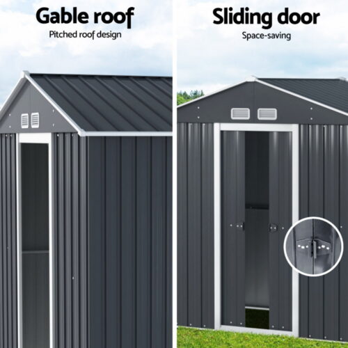 Giantz Garden Shed Outdoor Storage 2.15x1.74M Tool Workshop House w/Extension Kit - Image 5
