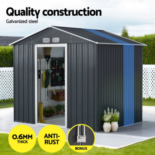 Giantz Garden Shed Outdoor Storage 2.15x1.74M Tool Workshop House w/Extension Kit - Image 6