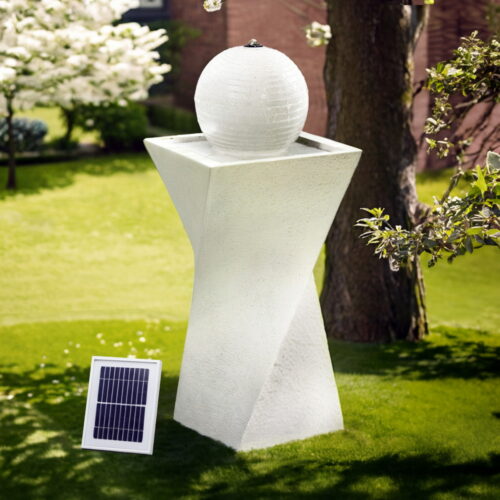 Gardeon Solar Fountain Water Feature Bird Bath Outdoor Garden LED Lights Ball 85CM - Image 7