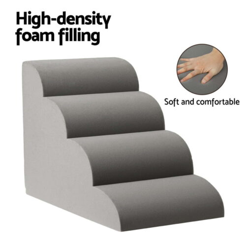 i.Pet Dog Ramp Steps Foam 4 Tier Pet Stairs For Bed Sofa Car Portable Indoor - Image 6