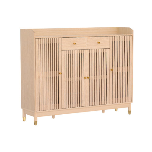 Artiss Shoe Rack Cabinet with Shelves 26 Pairs Pine - Image 3