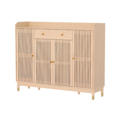 Artiss Shoe Rack Cabinet with Shelves 26 Pairs Pine - Image 5