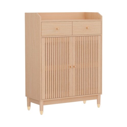 Artiss Shoe Rack Cabinet 4-Tier 16 Pairs Pine - Image 3