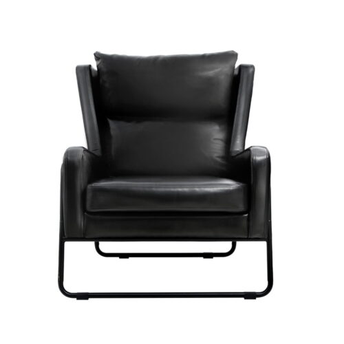 Artiss Armchair Accent Chair PU Leather Wingback Black - Image 3