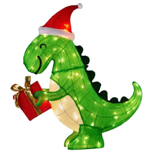 Christmas Dinosaur Display with Lights  90cm - Image 3