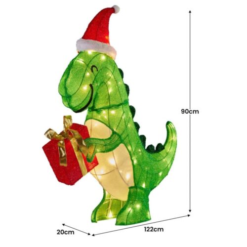 Christmas Dinosaur Display with Lights  90cm - Image 8