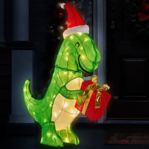 Christmas Dinosaur Display with Lights  90cm - Image 2