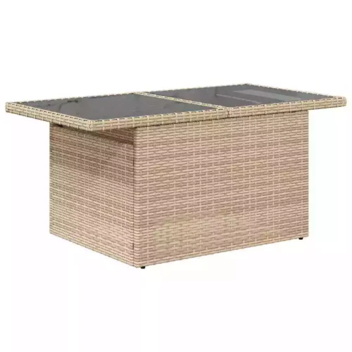 11-Piece Garden Sofa Set with Cushions Beige Poly Rattan - Image 8