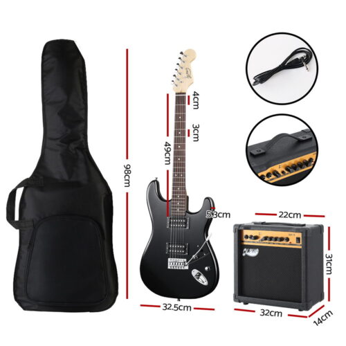 Alpha Electric Guitar Music String Instrument 20W Amplifier Black - Image 2