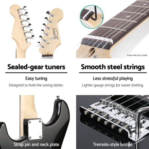Alpha Electric Guitar Music String Instrument 20W Amplifier Black - Image 4