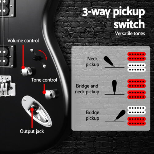 Alpha Electric Guitar Music String Instrument 20W Amplifier Black - Image 5