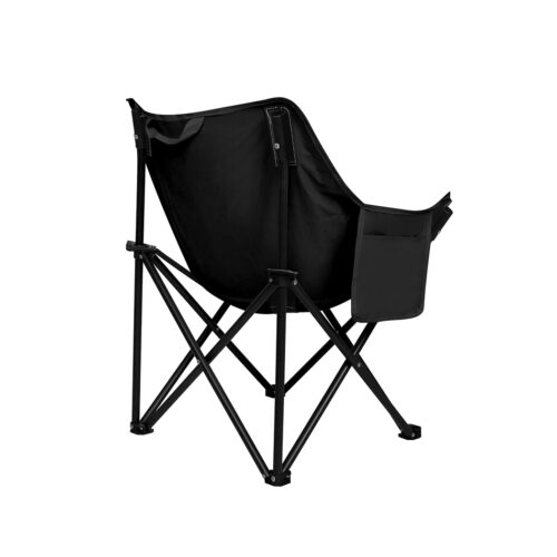 Levede Folding Camping Moon Chair Lightweight Black - Image 2