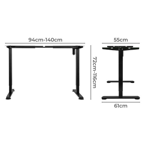 Levede Motorised Standing Desk Frame Black Single Motor - Image 3
