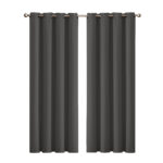2x Blockout Curtains Panels 3 Layers Charcoal