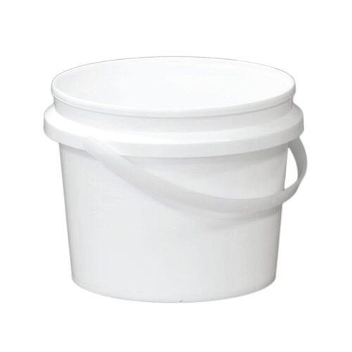 Bulk 10x 5L Plastic Buckets + Lids - Empty White With Handle - Large Food Pail - Image 3